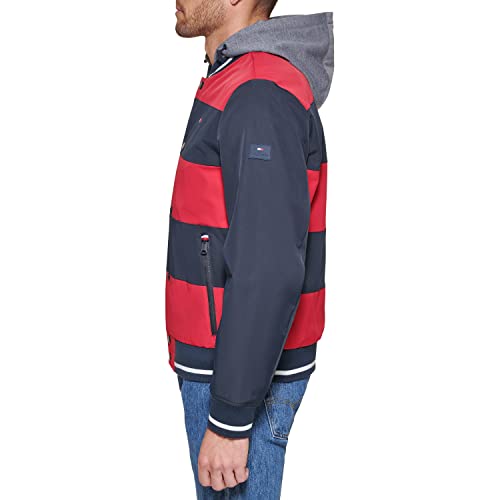 Tommy Hilfiger Men's Fashion Bomber with Attached Jersey Hood3