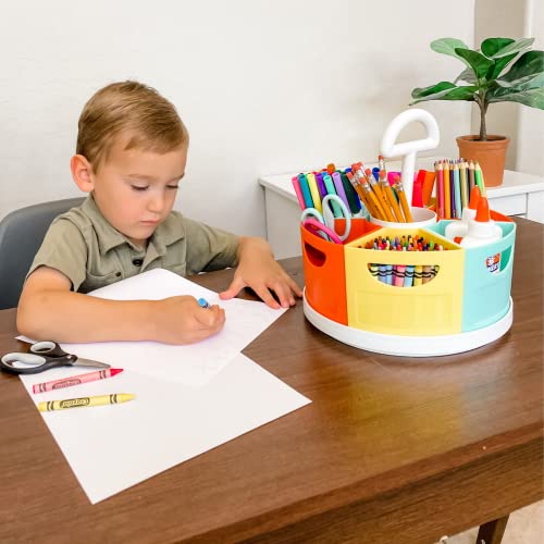 Alben AL-013 Lazy Susan Kids Desk Organizer: Rotating Art Supply Organizer & Crayon Holder Organizer For Kids - 360 Degrees Rotation For School & Craft Supplies thumb #5