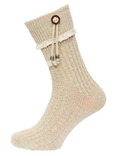 Stockerpoint - Calze Trachten - Donna, Beige (Crema), 2