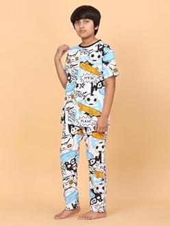 Ninos Dreams Boys Cotton Coord Set/Boys Night Suit/Boys Loungewear/Boys Night Dress