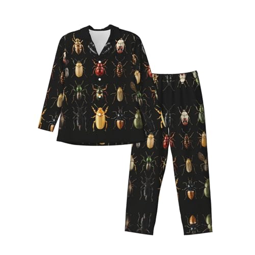 Pyjama homme imprimé scarabée, un ensemble noir chic et original pour vos soirées