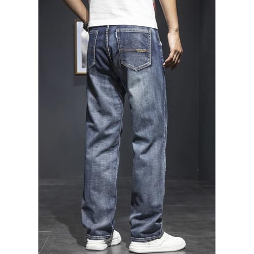 Mens Loose Fit Jeans Casual Thin and Light Summer Straight Leg Denim Pants 28-442