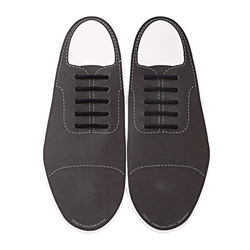 Lacets de chaussures, lacets sans nœuds for adultes, lacets sans nœuds en silicone, lacets ronds élastiques for chaussures habillées, lacets fins en silicone, lacets élastiques en silicone noir ou mar