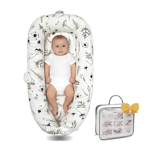 Image of Infant Support Cushion-Breathable and Soft Organic 100% Cotton, Portable Tummy Time Mat with Removable Support Cushionr Cover, Floor Baby Support Cushion for Newborn - Mami Forest