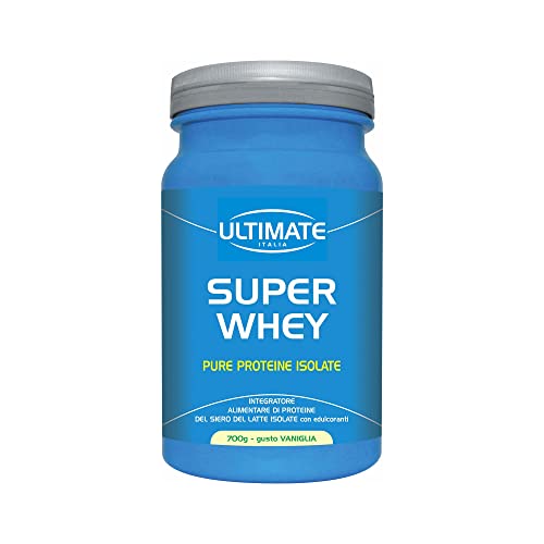 Ultimate Italia - Super Whey - 700G - Gusto Vaniglia - Proteine Del Siero Del Latte Isolate E Microfiltrate Per Un'Assimilazione Rapida E Completa, Se