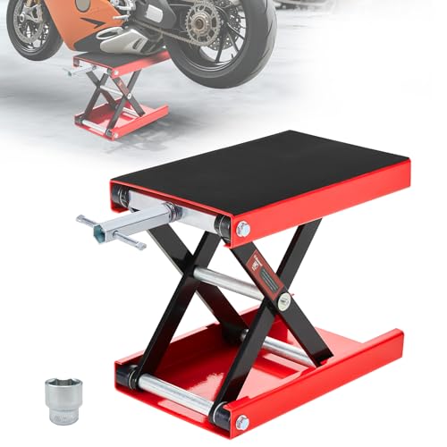 Donext Motorcycle Lift Scissor Jack, 1200 LB Capacity Wide Deck Hoist Stand Maintenance Bikes ATVs...