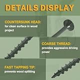 Zynthor 50Pcs 4.8 x 75mm Decking Screws, Green Wood Screws, Flat Head Deck Screw, Torx Drive Screw for Wood Timber, T25 Star Bit Included - Image 6