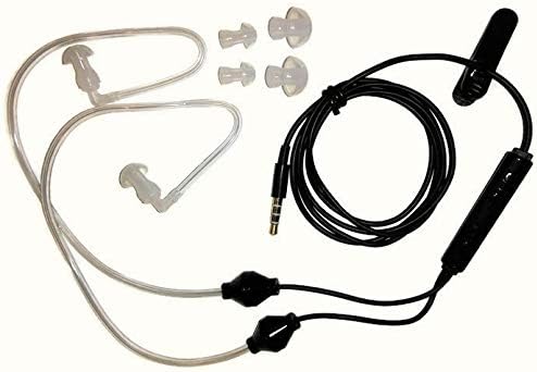 3.5mm Anti-Radiation, Stereo, Air Tube, Noise Isolating, Ear Buds with On-Off-Answer Volume Control Microphone for Smart Phone, Laptops, MP3 Players, Tablets and More Devices.