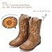 Bybmorto Girls Cowboy Boots with Sunflower Embroidery, Western Cowgirl Boots for Toddler/Little/Big Kids, Square Toe Side Zipper Non-Slip Shoes for Daily Birthday Wear