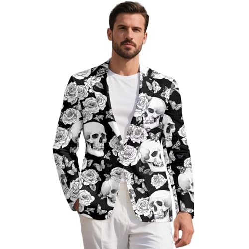 Men's Casual Blazer One Button Lightweight Sport Coats Suit Jacket for Party, Banquet, Prom S-5XL