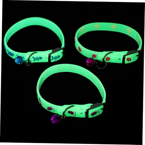 NUOBESTY 3 pezzi Collare Fluorescente per Cani e Gatti in Silicone Decorativo e Confortevole Traspirante e Resistente Adatto per Cuccioli e Animali Domestici Sicuro e Facile Colore Casuale