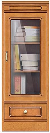 Arteferretto Small display cabinet, wooden structure, adjustable in height shelves, glass door 1 drawer, small bookcase for living room
