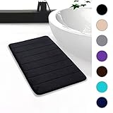 [page_title]-Homaxy Memory Foam Badezimmer Badeteppiche Saugfähige Rutschfester Badvorleger Waschbar Badematte - 50 x 80 cm, Schwarz