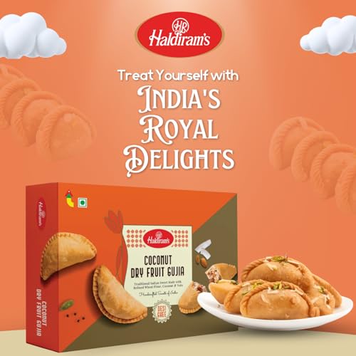 Image of Haldiram's Coconut Dry Fruit Gujia 400g | Gujiya Sweets | Indian Mithai Festive Sweet Gift Box | Mithai for All Occasion- Holi Special