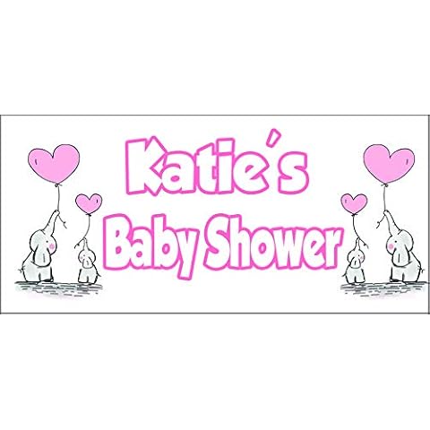 AK Giftshop Personalised Baby Girl Shower Banner Cover