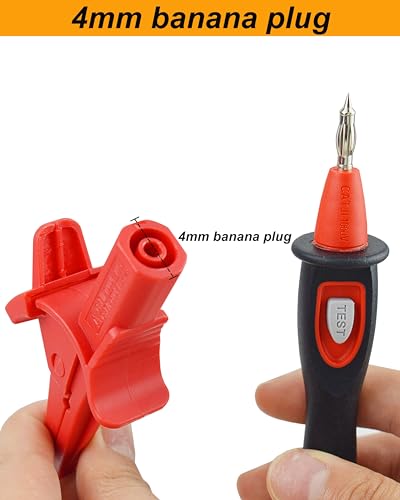 Image of ZIBOO TP165X PRO Upgraded Version Remote Control Probe with Test Button , with Switch,Use for Megohmmeter Insulation Resistance Tester,for 1503 1507 1587 1577 1550B (TP165X PRO), red