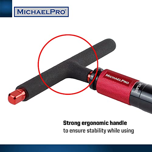 Image of MichaelPro Gift Edition 1 /4 inch & 3 /8 inch Drive 2 Way Speed Adjustable T Handle Wrench Set, Patented Design with Spinner Handle, 3 Level Grip Positions, T Bar Socket Wrench Set, MP009015-XM