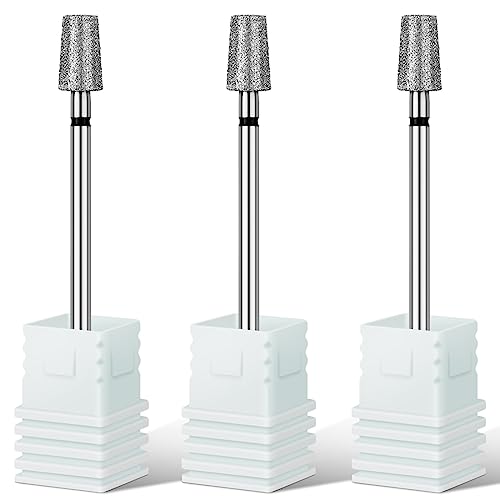Rolybag Cuticle Nail Drill Bits Tapered Barrel Cuticle Drill Bit for Nail Diamond Drill Bits 3/32” Professional Safety Cuticle Clean Drill for Electric Remove Cuticle Dead Skin Manicure Tools (Coarse)