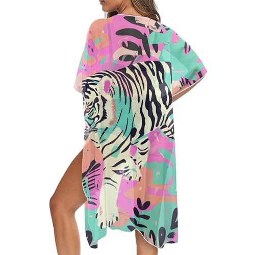 Long Swimsuit Coverup for Women Seaside Summer Vacation Swim Cover Up for Women Hawaiian komono cardigan Cover Ups