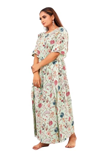 Jaipur Export Quality Hand Block Guarantee Colour 100% Pure Cotton Kaftan Ladies Caftan Kurti Tops Free Size Bohemian Women Night Combo Casual Maxi Plus Size Women's Long Dress-picture-20