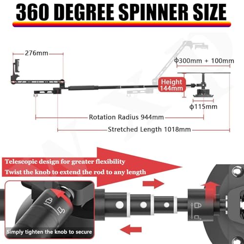 Image of Rotating Camera Slider,360 Panoramic Photography Platform,360 Degree Spinner,Adjustable Shooting Angle,Spinning Photo Video Booth, for Mini Studio Equipment