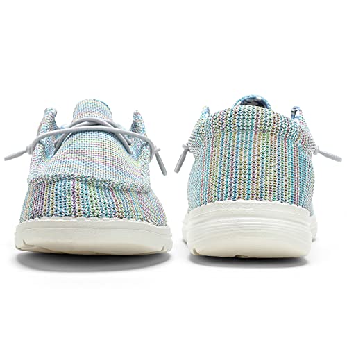 Sannax Women's Slip On Shoes Wide Canvas Shoes Casual Loafers For Women Lightweight Comfortable Boat Shoes, Multicolor, 8.5 #TOP1