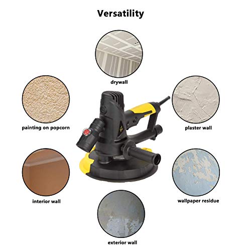 Electric Drywall Sander With Vacuum, Variable Speed And 26Ft Power Cord, Drywall Sanding Machine With Extra Mesh Sanding Discs And Safety Kit, Cubeway #TOP6