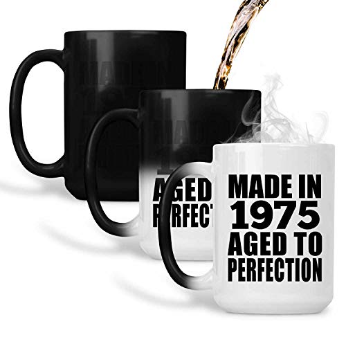 45th Birthday Made In 1975 Aged to Perfection - 15oz Color Changing Mug