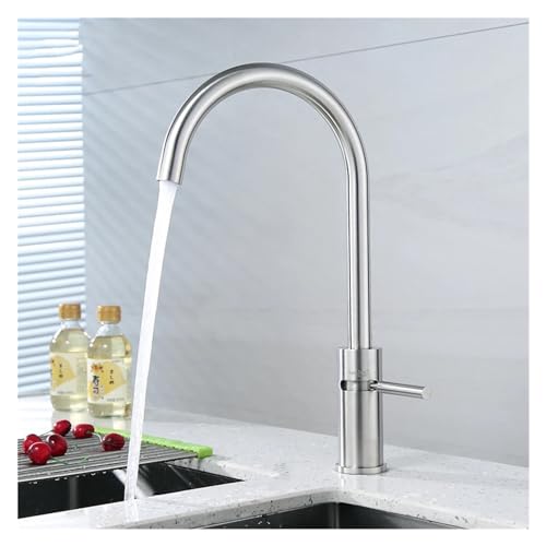 Grifo de cocina acero inoxidable 304 monomando gris 5