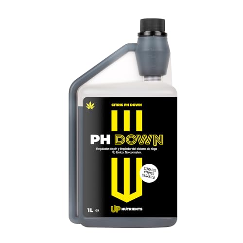 UP NUTRIENTS pH-Down 1 l pH Down Zitrusextrakt Pflanzen und Nutzpflanzen pH-Minorator mit Dosierer 100 % natürlich pH-Reduzierer nicht ätzend ungiftig geeignet für ökologische Landwirtschaft