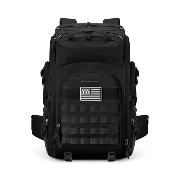 Maelstrom Tactical Backpack for Men, Water Resistant 40L Military Backpack, for Hiking, Camping, Gym with Molle System (Black)