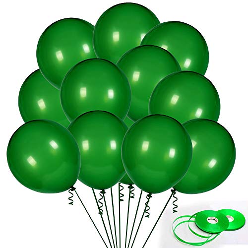 100Pack Green Balloons, 12Inch Green Latex Balloons Premium Helium Quality Dark Green Balloons Light - //coolthings.us