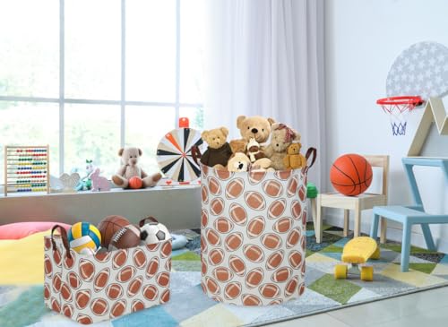 Image of Essme Rectangular Football Baskets ,Kids Storage Box,Toy Bin for Boys with Handles for Room Decor, Kids Basket,Shelf Basket,Toy Organizer(Footballs)
