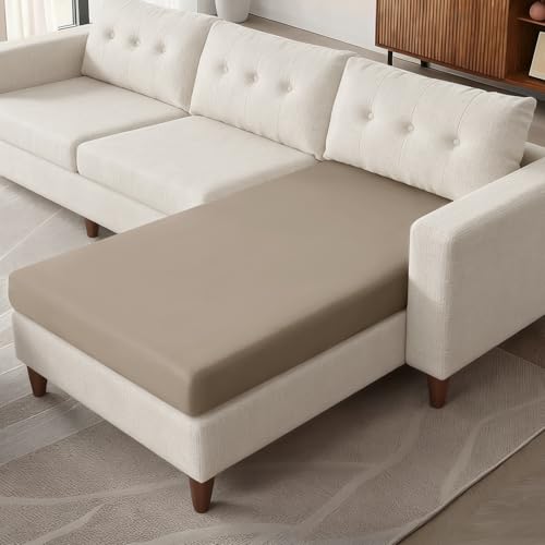 KinCam Cushion Chaise Covers, Stretch 1PC Cushion Cover, Khaki | Couch Cover for Sectional Sofa, Washable L Shaped Couch Cover, Individual Couch Cushion Covers Furniture Protector for Pets - image 4