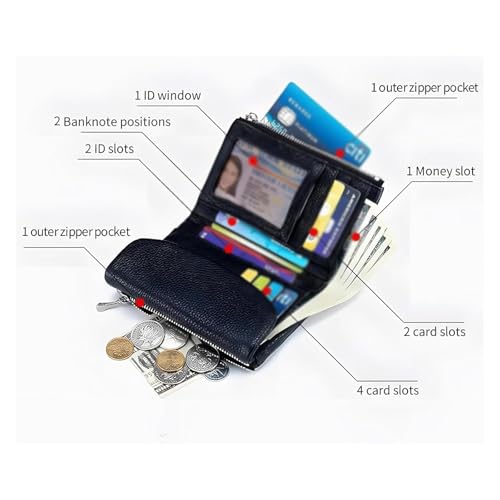 Unisex Pebble Leather Wallet, Small Wallets for Women, with Coin Holder, Credit Card Slots & Zippered Pockets, Natural Stone Texture, Multicolor (Taro Purple)4