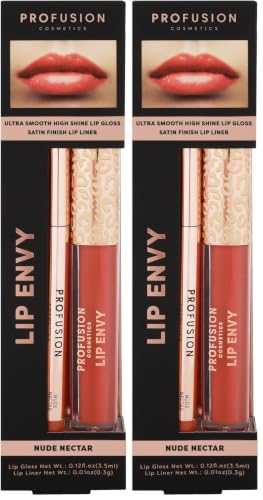 Image of Profusion Cosmetics Lip Envy Nourishing Lip Oil Tint, Lightweight and Beautiful Tint Provides Nourishing Hydration and Glossy Finish Without Stickiness, Elegant Look With Professional Beauty Tools (High-Glossy)