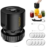 Mason jar Vacuum Sealer, Electric Mason Jar Vacuum Sealer Kit for Wide Mouth & Regular Mouth Mason Jars,for Food Storage and Fermentation (Black) -  Yincook