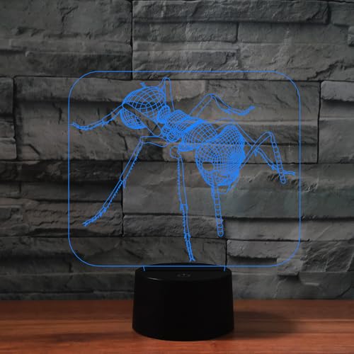 Lámpara de mesa nocturna ilusión 3D con control remoto miniatura 4