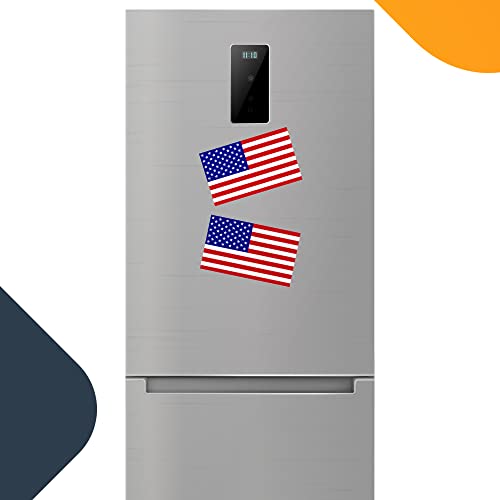 Image of Magnet Me Up: American Flag Automotive Magnet Decal - 5x8 inches, 2 Pack, Red White, and Blue - Heavy-Duty for Car, Truck, SUV United States of America Patriotic Auto Accessories, USA Flag Car Magnets