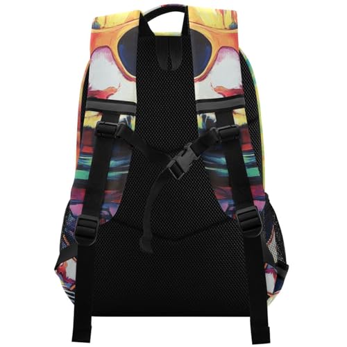 Colorful Dj Cat with Turntables Designed kids princess backpack with big books bag for elementary (prop3)2