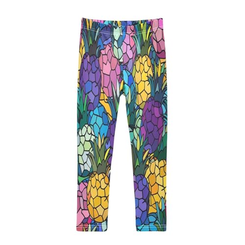 Bolaz Toddler Girls Leggings Printed Yoga Pants Leggings Purple Pink Pineapple for Kids