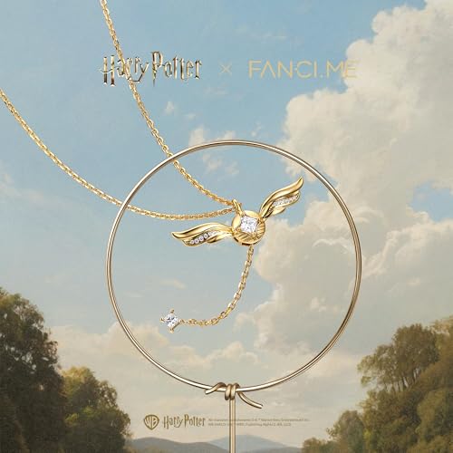 Miniatura 3 de Harry Potter X Colaboración Fancime - Collar Golden Snitch - Diseño Extraíble, Collar Con Colgante De Plata De Ley Para Mujer Y Niña, Joyería Regalo