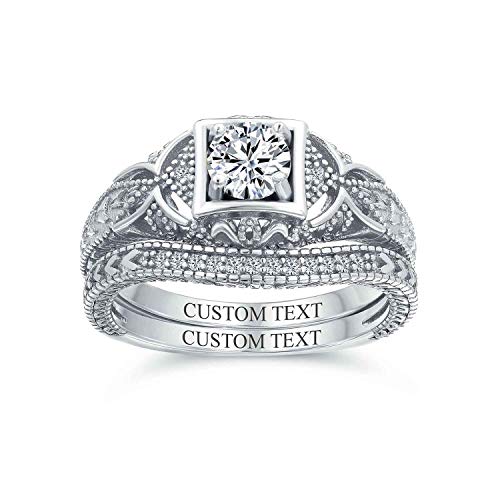 Bague style art déco en argent résistant au ternissement avec zirconium