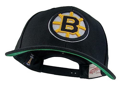 Adult Boston Bruins Black Team Ground 2.0 Snapback Hat - Men's by Mitchell & Ness
