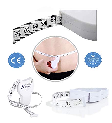 Metro a nastro - PROFESSIONALE - BENESSERE In Linea® Centimetro per misurazione corpo, girovita fianchi torace braccia - Metro sarta - Metro da sarto per misurare corpo vestiti 0-150 cm CE e ABS