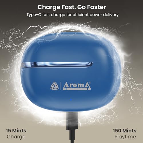 Image of AROMA TWS7 Star V5.4 Upto 60Hr Playtime*, ENC, Dual Paring, Fast Charging, Heavy Bass Bluetooth