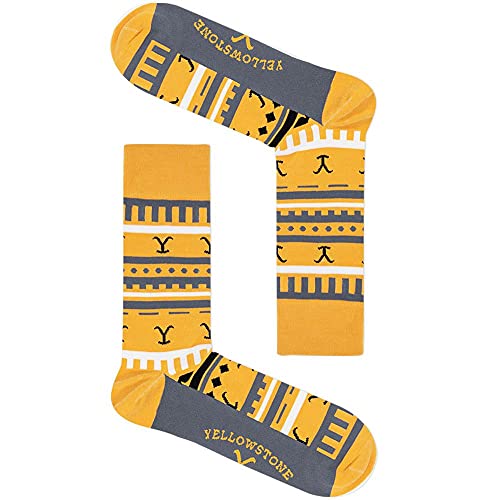 PARAMOUNT NETWORK Yellowstone Dutton Ranch Yellow Striped Socks