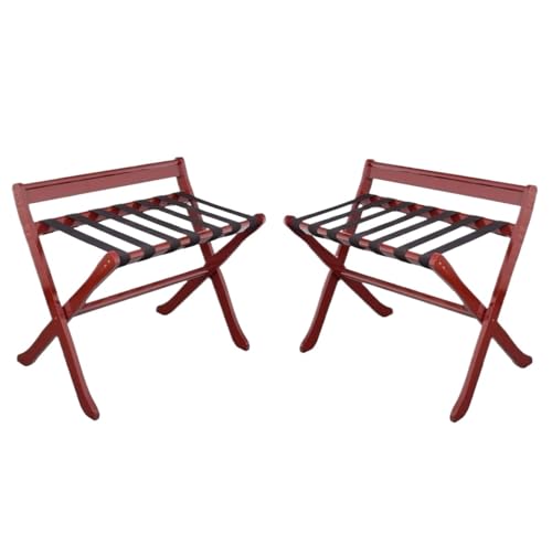 HUIMOZ Estante de Almacenamiento para Equipaje, 2 Piezas, Plegable, de Madera, para habitación de Invitados, Hotel Familiar (Bruin)