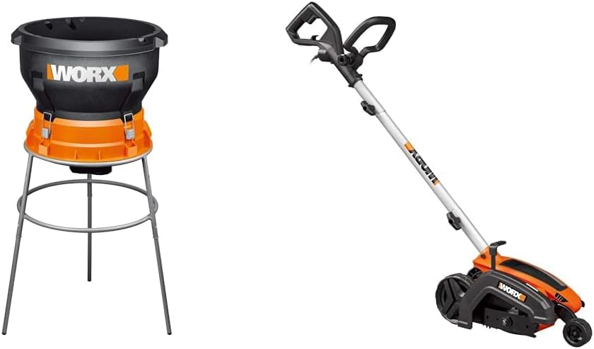 Worx 13 Amp Electric Leaf Mulcher and 12 Amp 7.5" Electric Lawn Edger Grass Trencher Tool Bundle