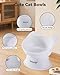 MateeyLife Raised Cat Bowls, Cat Food Bowl Elevated for Kittens & Small Dogs, 15°Tilted Protect Pets' Neck and Anti Vomiting, Whisker Friendly Food & Water Feeding Bowl, 6 oz Each - White